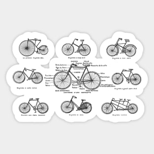 bicycle chart in black and white Sticker